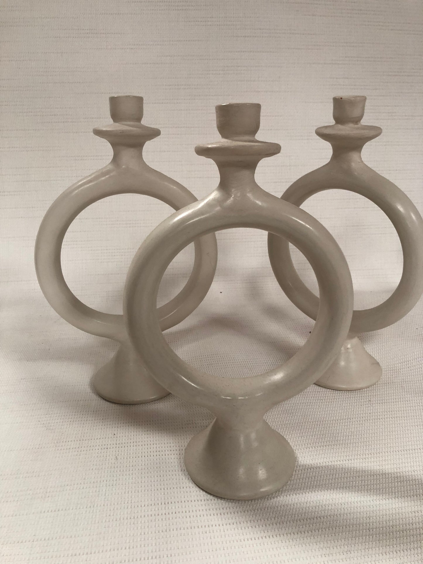 White Earthenware Candlestick