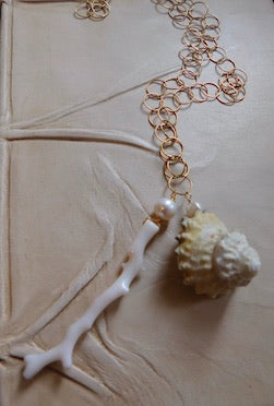 Chellie Long Chain with Coral and Shell