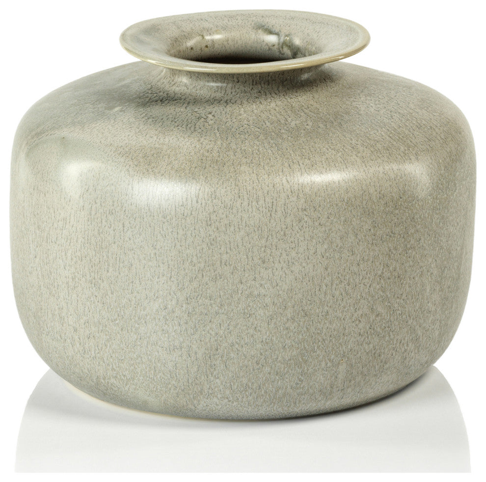 Nagano Gray Stoneware Squat Vase